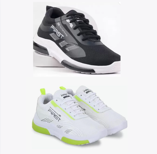 Sports Shoes for Men (Pack of 2) (White & Black)